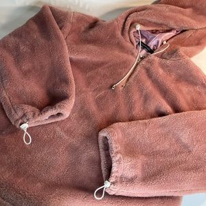 Celmia collection pink fleece hooded pullover medium